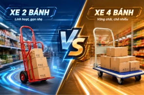 Nên Chọn Xe Đẩy 2 Bánh Hay 4 Bánh Cho Cửa Hàng Tạp Hóa?